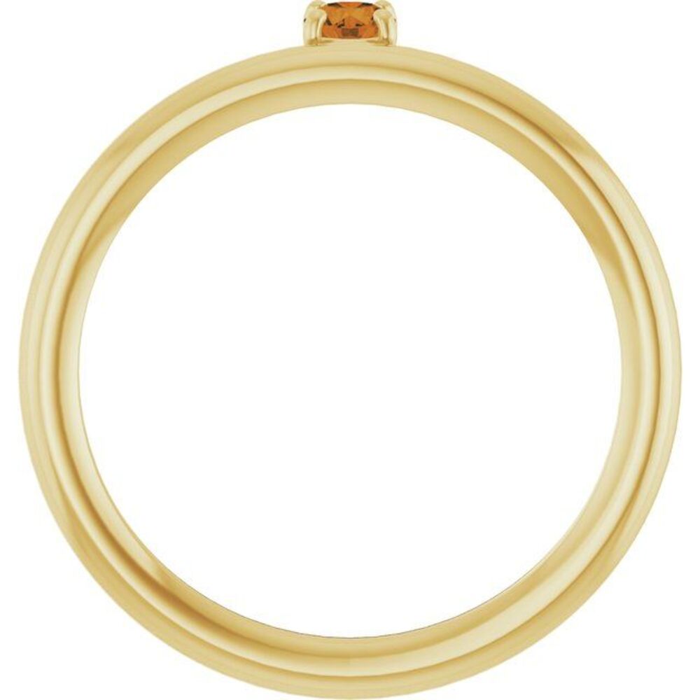 14k Yellow Natural Citrine Stackable Ring - image 2